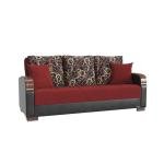 Upholstered Convertible Sofabed with Storage, Red Fabric, Stylish & Functional Furniture for Living Room