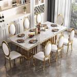 A Modern luxury italian design custom white black marble dinning tables chair sets dining room furniture table set 6 8 10 chair