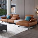 Living Room Leather Sofa Small Flat Set Combination Home Furniture