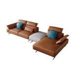 Living Room Leather Sofa Small Flat Set Combination Home Furniture