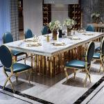 A Modern luxury italian design custom white black marble dinning tables chair sets dining room furniture table set 6 8 10 chair
