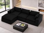 VIKAYAMICS 127" Modular Sectional Cloud Couch with Deep Seat & High-Resilience Foam, Black Upholstered Chenille Sofa, No Assembly Required