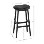 YATINEY Bar Stools Set of 2, Bar Chairs, Saddle Stools with Curved Surface, Counter Height Kitchen Stools with Footrests, for Dining Room, Island, Living Room, Pub, Black BY04L2BB