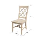 Set of Two Solid Wood Dining Chairs, Unfinished