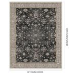 GENIMO 8x10 Area Rugs for Living Room,Machine Washable Non-Slip Vintage Rug, Low Pile Lightweight Carpet for Bedroom, Dining Room, Home Office, Stain & Fade Resistant,Black