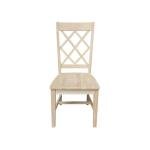 Set of Two Solid Wood Dining Chairs, Unfinished
