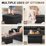 DG PEAFOWL Storage Ottoman 23x18 Inch Foot Rest Ottoman for Recliner Sofa Reclining Couch Home Theater Living Room
