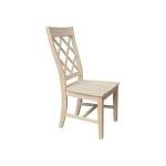 Set of Two Solid Wood Dining Chairs, Unfinished