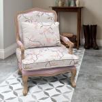 American country solid wood tiger chair single sofa study chair fabric balcony bedroom leisure living room retro chair