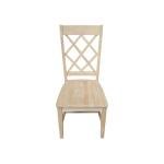 Set of Two Solid Wood Dining Chairs, Unfinished