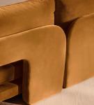 Warm Orange Velvet Modular Curved Plush Stylish Modern Living Room Combo Sofa