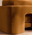 Warm Orange Velvet Modular Curved Plush Stylish Modern Living Room Combo Sofa