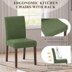 MALOL Upholstered Parsons Dining Chairs Set of 2, Modern Dining Room Chairs with Back, Fabric Kitchen Side Chairs with Wood Legs for Dinner Farmhouse Restaurant, Green