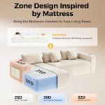 CAMMOO 108” Cloud Sectional Couch in One Box, Compressed Modular Sectional Sofa with Deep Seat, Corduroy Boneless Couches, L-Shaped Sofa for Living Room, 4 Storage Pockets(Left Facing Chaise, Beige)