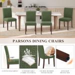 MALOL Upholstered Parsons Dining Chairs Set of 2, Modern Dining Room Chairs with Back, Fabric Kitchen Side Chairs with Wood Legs for Dinner Farmhouse Restaurant, Green