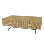 -Modern Luxury Living Room Furniture Design Rattan Wooden Oak Center Coffee Tables With Drawer
