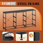 WLIVE 54''W Dresser for Bedroom, Black Dresser TV Stand for 55, 60, 65 inch TV, Wide Chest of Drawers with 9 Drawer, Large Entertainment Center, Fabric Dressers with Wood Top for Closet, Living Room