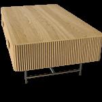 -Modern Luxury Living Room Furniture Design Rattan Wooden Oak Center Coffee Tables With Drawer