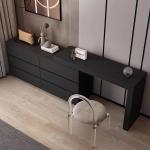 Black Large Vanity Dressers for Bedroom Table Wood Mirror Desk Study Bedside Table Drawers Modern Vestidores Home Furniture