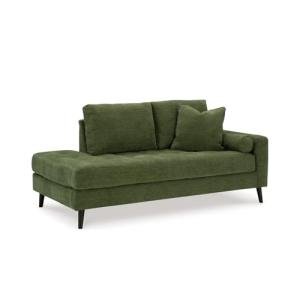 Signature Design by Ashley Bixler Mid-Century Modern Tufted Upholstered Right-Arm Facing Corner Chaise with 2 Toss Pillow, Green