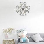 KUWIVO Lechesis 24" Metal Flower Scroll Wall Art Decor Sculptures with Rust Leaf for Living Room Bedroom