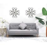 KUWIVO Lechesis 24" Metal Flower Scroll Wall Art Decor Sculptures with Rust Leaf for Living Room Bedroom