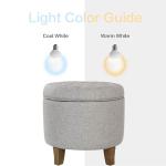 Homepop Home Decor | Upholstered Round Tufted Foot Rest Ottoman | Ottoman with Storage for Living Room & Bedroom | Decorative Home Furniture, Gray Fabric