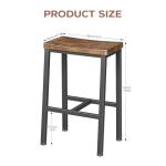 Homeiju Bar Stools, Counter Height Bar Stools Set of 2, 23.6 Inch Saddle Stools with Footrests, Industrial Kitchen Counter Seat for Dining Room, Kitchen, Counter, Rustic Brown