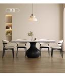 Nordic Solid Wood Dining Tables and Chairs Set Small Apartment Dining Table Walnut White Wax Wood Stone Plate Dining Table