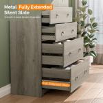 VINGLI Tall Dresser, Rustic Grey Dresser 6 Drawer Chest of Drawers, Wood Gray Dressers for Bedroom, Hallway, Home Office, 31.5" W x 15.75" D x 47.64" H