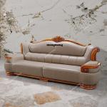 New Chinese ebony sofa high-end villa large flat living room European luxury solid wood leather