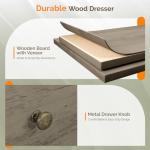 VINGLI Tall Dresser, Rustic Grey Dresser 6 Drawer Chest of Drawers, Wood Gray Dressers for Bedroom, Hallway, Home Office, 31.5" W x 15.75" D x 47.64" H