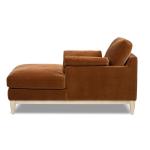 Burnt Orange Velvet Chaise Lounge Chair Modern Farmhouse Style Comfortable Seating For Living Room Or Bedroom Home Leisure Use