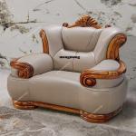 New Chinese ebony sofa high-end villa large flat living room European luxury solid wood leather