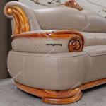 New Chinese ebony sofa high-end villa large flat living room European luxury solid wood leather