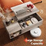 WLIVE Lift Top Coffee Table with Storage - Mid Century