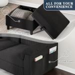 Meilocar Sectional Sofa Couch for Living Room, 79" Sectional Couches with Ottoman, L Shaped Couch with Armrests Side Storage Pockage, 3-Seat Sofa Couches for Apartment, Black