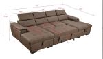 U Shaped Sleeper Sofa, 121 inch Overisze 2 in 1 Pull Out Bed, Sectional Sleeper Sofa with Double Storage Chaise for Living Room