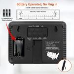 WallarGe Atomic Digital Wall Clock Battery Operated, Self-Setting, Large Display with Temperature, Date, Day of The Week, Silent Wall Mount Digital Clock, 4 Time Zones, DST