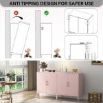 Steehoom Metal Storage Cabinet with 2 Doors, Steel Buffet Sideboard Entryway Locker Cabinet Kitchen Cupboard for Living Room, Dining Room, Kitchen, Office, Bar (Pink, 31.5" D x 15.75" W x 35.43" H)