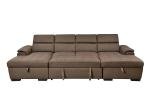 U Shaped Sleeper Sofa, 121 inch Overisze 2 in 1 Pull Out Bed, Sectional Sleeper Sofa with Double Storage Chaise for Living Room