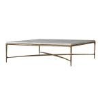 -Nordic Luxury Rectangle Marble Top Gold Metal Brass Stainless Steel Coffee Table Modern Living Room
