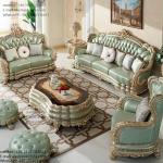 European large size living room furniture set solid wood leather sofa combination home