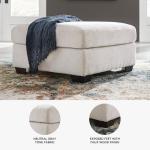 Signature Design by Ashley Aviemore Contemporary Square Oversized Accent Ottoman for Living Room, Beige