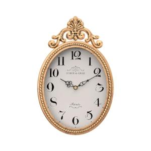 Abdurey Small French Retro Decorative Wall Clock, Antique Gold Vintage Oval Style,Silent Battery Operated Boho Decor Wall Clocks for Farmhouse,Kitchen,Bedroom,Bathroom(10.4" H x 6.7" W)