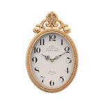 Abdurey Small French Retro Decorative Wall Clock, Antique Gold Vintage Oval Style,Silent Battery Operated Boho Decor Wall Clocks for Farmhouse,Kitchen,Bedroom,Bathroom(10.4" H x 6.7" W)