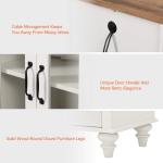 WAMAPT Buffet Cabinet with 4 Glass Doors, Large Coffee Bar Tables Wood Kitchen Storage Cabinets with 9 Storages, Modern Farmhouse Sideboard Credenza, Antique White, 70 inch