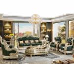 European large size living room furniture set solid wood leather sofa combination home