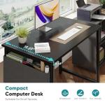 OLIXIS Computer Desk 31 Inch Home Office Desks for Small Spaces, Gaming Writing Study Work Table with Storage Bag for Bedroom, Black