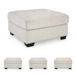 Signature Design by Ashley Aviemore Contemporary Square Oversized Accent Ottoman for Living Room, Beige